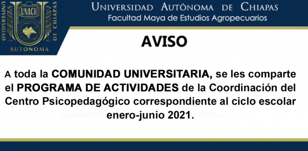 PROGRAMA DE ACTIVIDADES DEL CENTRO PSICOPEDAGÓGICO ENERO-JUNIO 2021