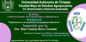 WEBINAR &quot;EXPERIENCIAS EN LA ACREDITACIÓN DE PROGRAMAS EDUCATIVOS&quot;