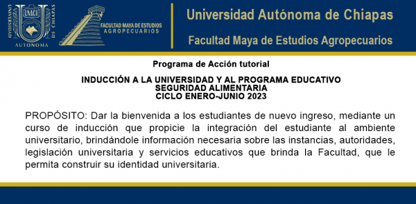 INDUCCIÓN A LA UNIVERSIDAD Y AL PROGRAMA EDUCATIVO LSA E-J 2023