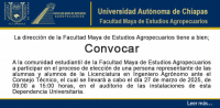 CONVOCATORIA DE ELECCION DE REPRESENTANTES DE LAS ALUMNAS Y ALUMNOS DE INGENIERO AGRÓNOMO
